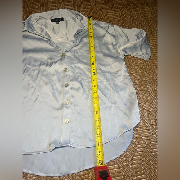 Laundry by Shelli Segal Women's Blue Faux Silk Sleepwear Top,Pajama,Size S,NWT - Picture 7 of 10